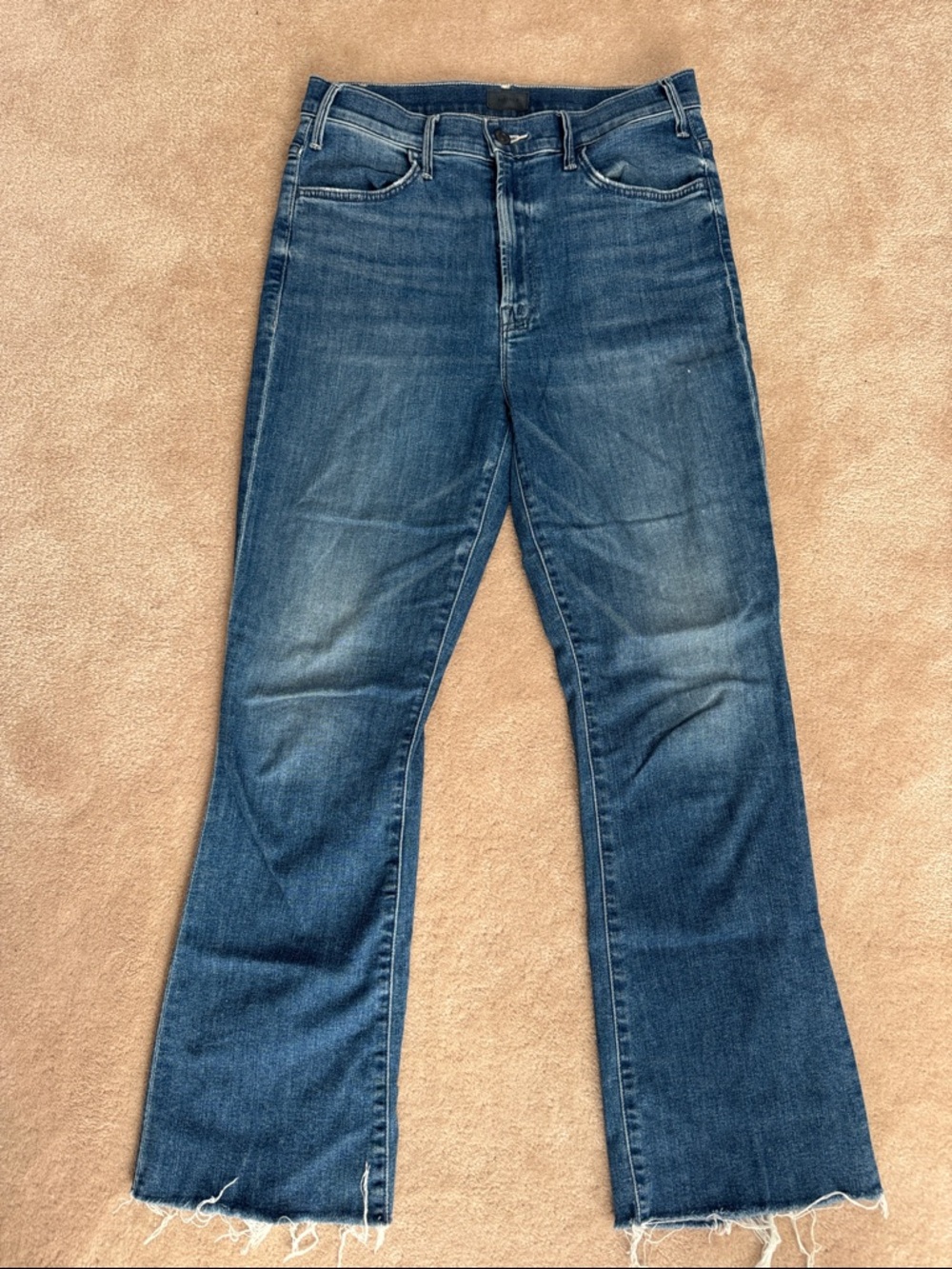 MOTHER Women's Ankle Crop Jeans in Dark Blue Denim